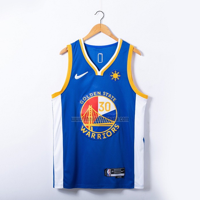 Camiseta Golden State Warriors Stephen Curry NO 30 Filipino Azul
